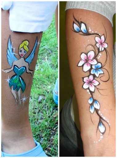 Arm painting design with simple creative motifs