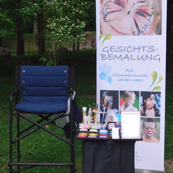 Kinderschminken Stand Aufbau