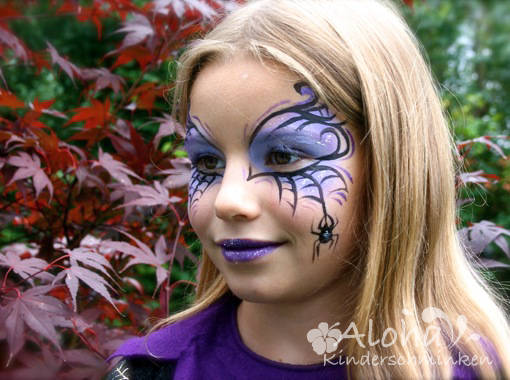 Witch face painting with creative details