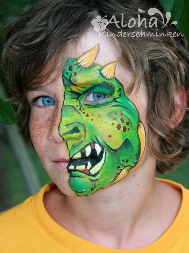 Monster face art with creative effects for Halloween